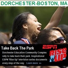 Outdoor Fitness Equipment ESPN Rise Up Dorchester boston Massachusetts education communty athletic complex park gym sports Facility